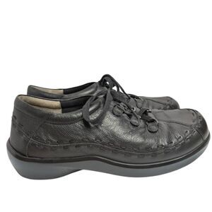 Ziera Allsorts Supports Black Leather Lace Up Oxford Comfort 42 EU Wide 11.5 US